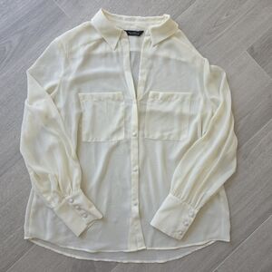 Zara Cream Sheer Blouse